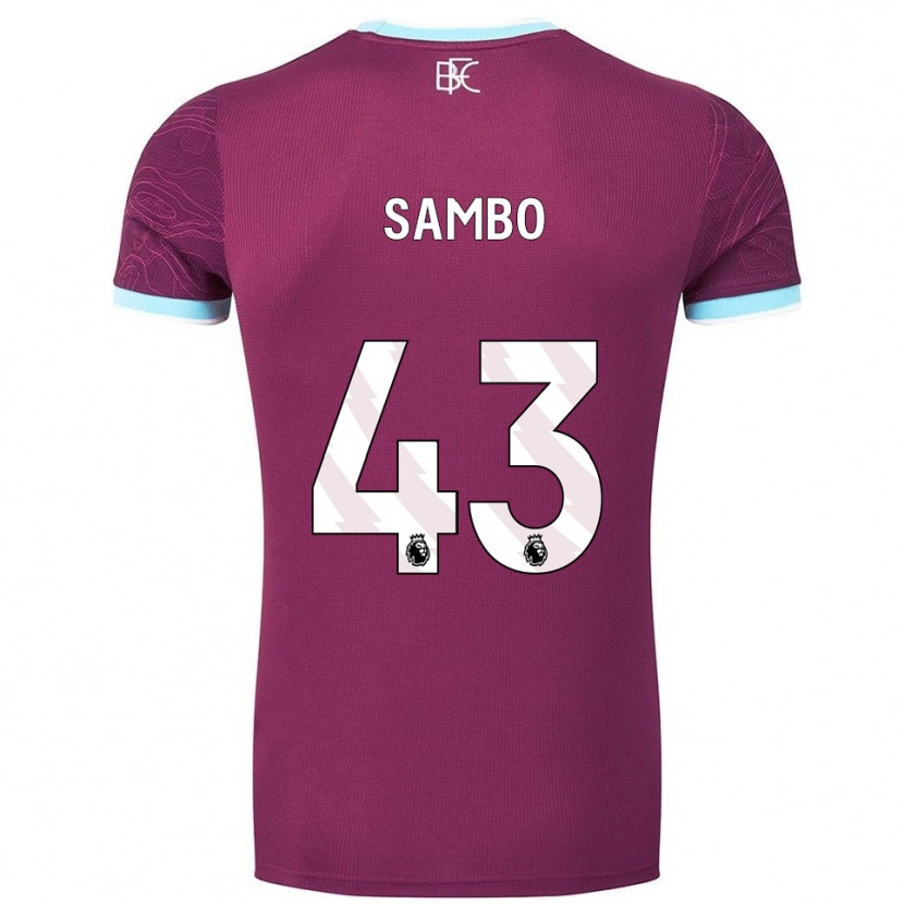 Danxen Criança Camisola Shurandy Sambo #43 Borgonha Azul Celeste Principal 2025/26 Camisa