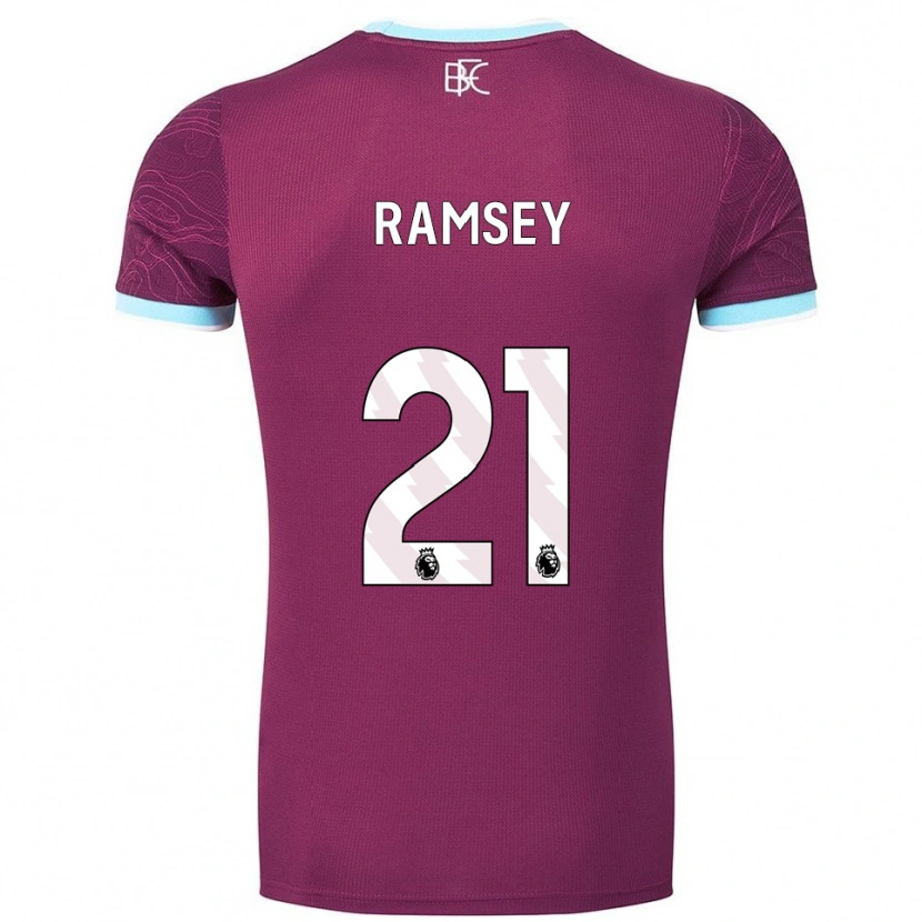 Danxen Criança Camisola Aaron Ramsey #21 Borgonha Azul Celeste Principal 2025/26 Camisa