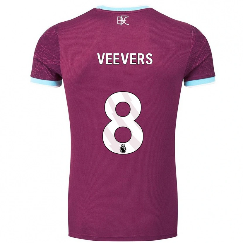Danxen Criança Camisola Charlie Veevers #8 Borgonha Azul Celeste Principal 2025/26 Camisa