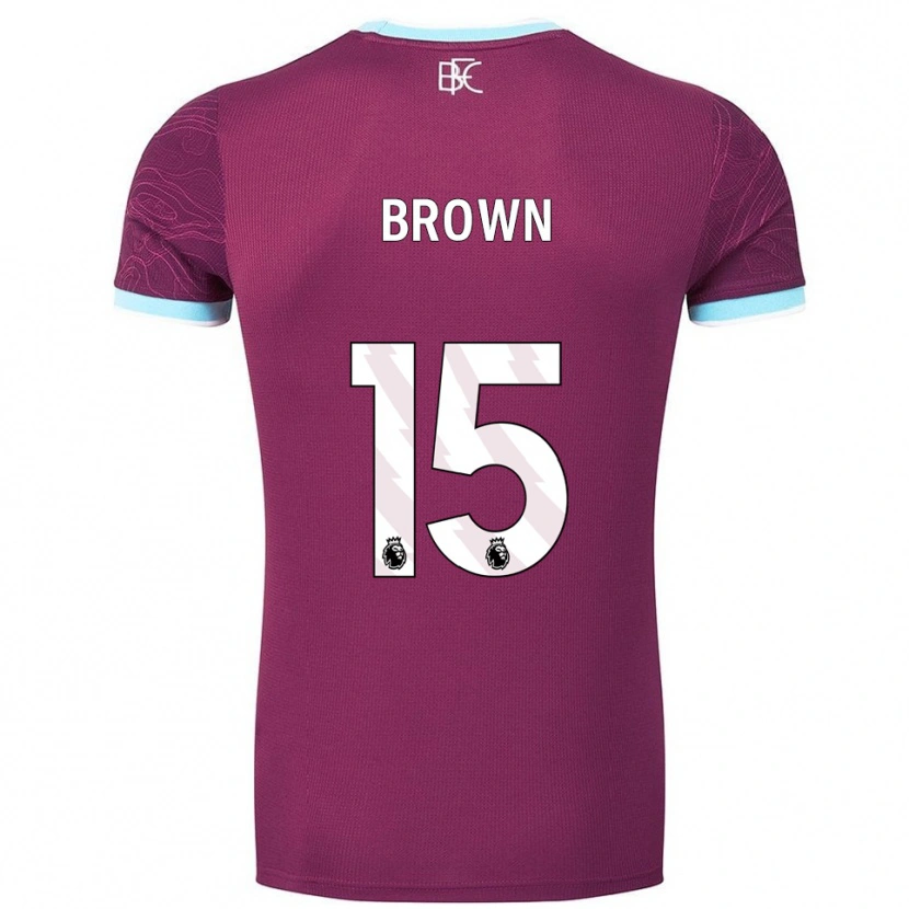 Danxen Criança Camisola Kian Mcmahon-Brown #15 Borgonha Azul Celeste Principal 2025/26 Camisa