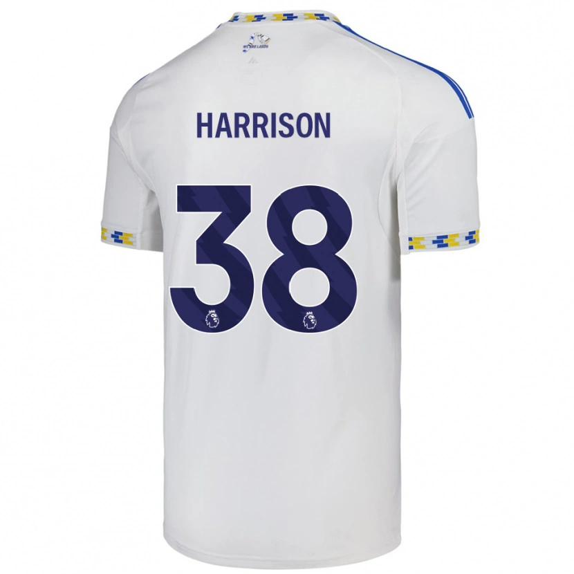 Danxen Criança Camisola Jack Harrison #38 Branco Azul Principal 2025/26 Camisa