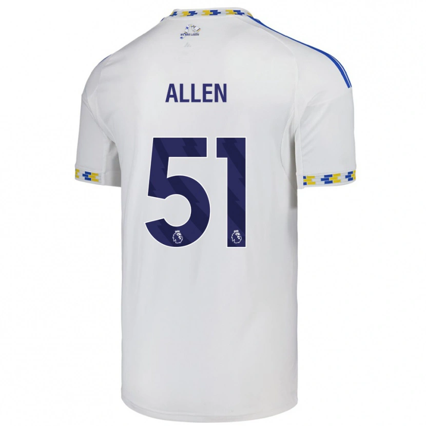 Danxen Criança Camisola Charlie Allen #51 Branco Azul Principal 2025/26 Camisa