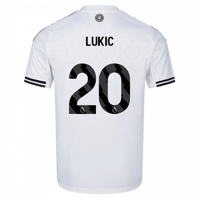 Danxen Criança Camisola Saša Lukić #20 Branco Preto Principal 2025/26 Camisa