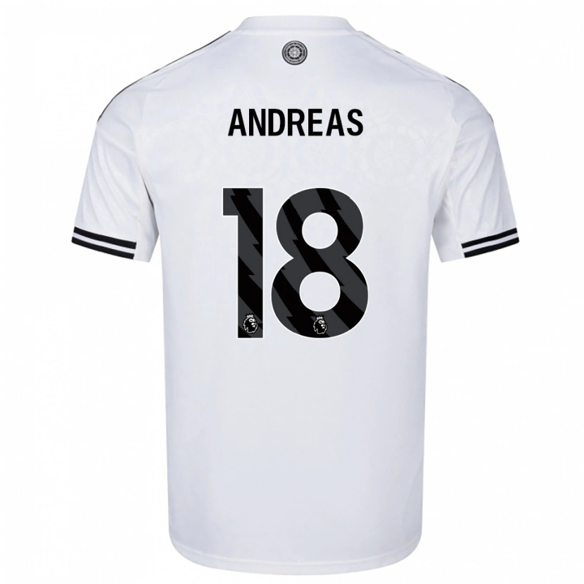 Danxen Criança Camisola Andreas Pereira #18 Branco Preto Principal 2025/26 Camisa