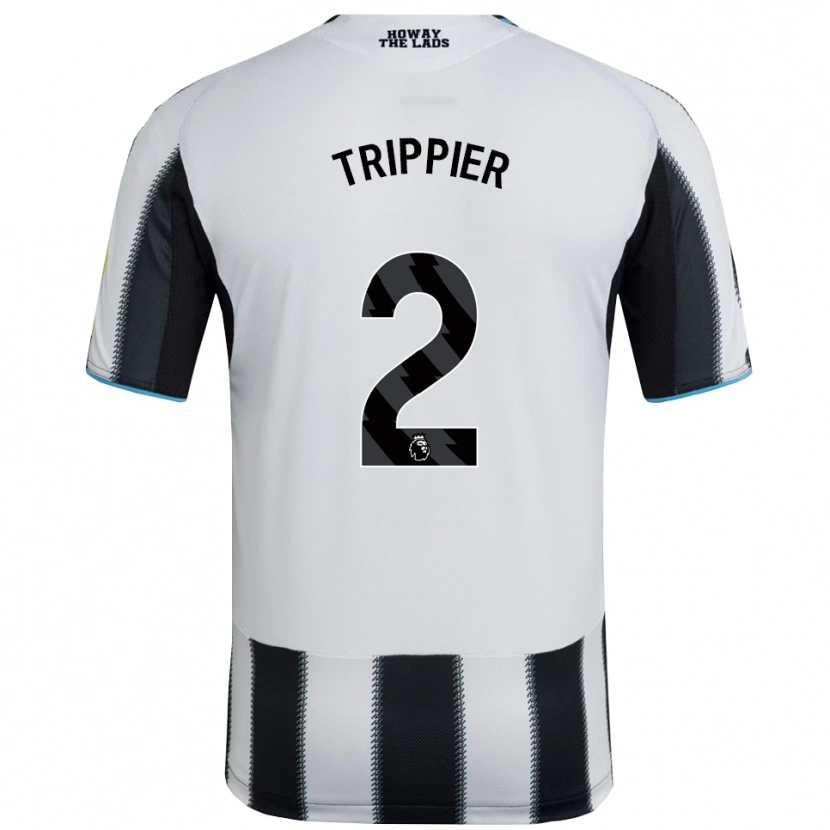 Danxen Criança Camisola Kieran Trippier #2 Preto Branco Principal 2025/26 Camisa