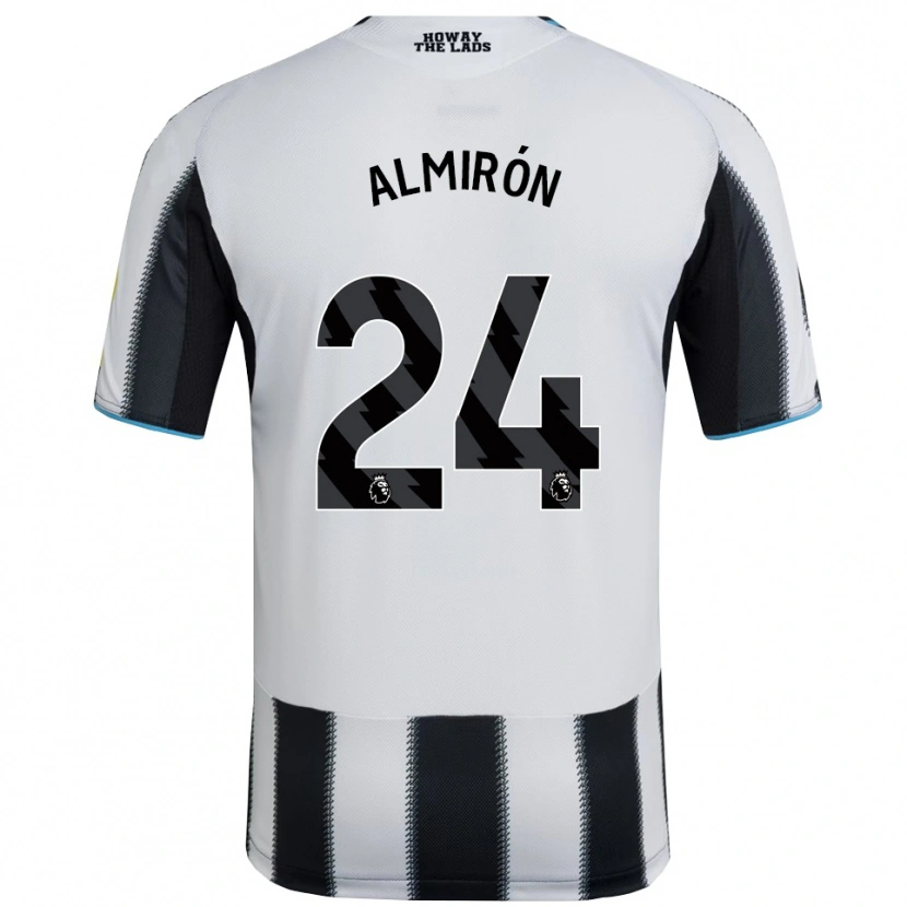 Danxen Criança Camisola Miguel Almiron #24 Preto Branco Principal 2025/26 Camisa
