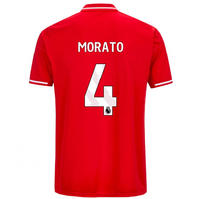 Danxen Criança Camisola Morato #4 Vermelho Branco Principal 2025/26 Camisa