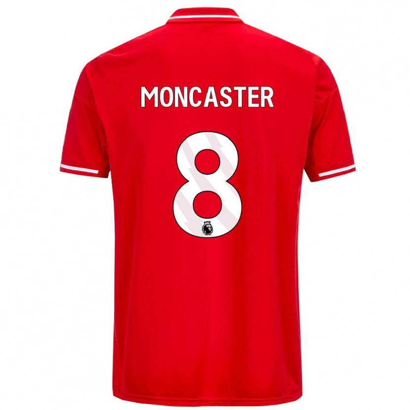 Danxen Criança Camisola Mai Moncaster #8 Vermelho Branco Principal 2025/26 Camisa