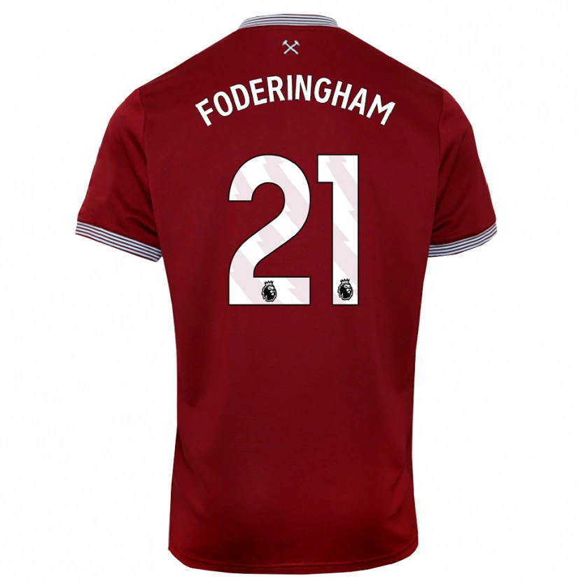 Danxen Criança Camisola Wes Foderingham #21 Borgonha Branco Principal 2025/26 Camisa