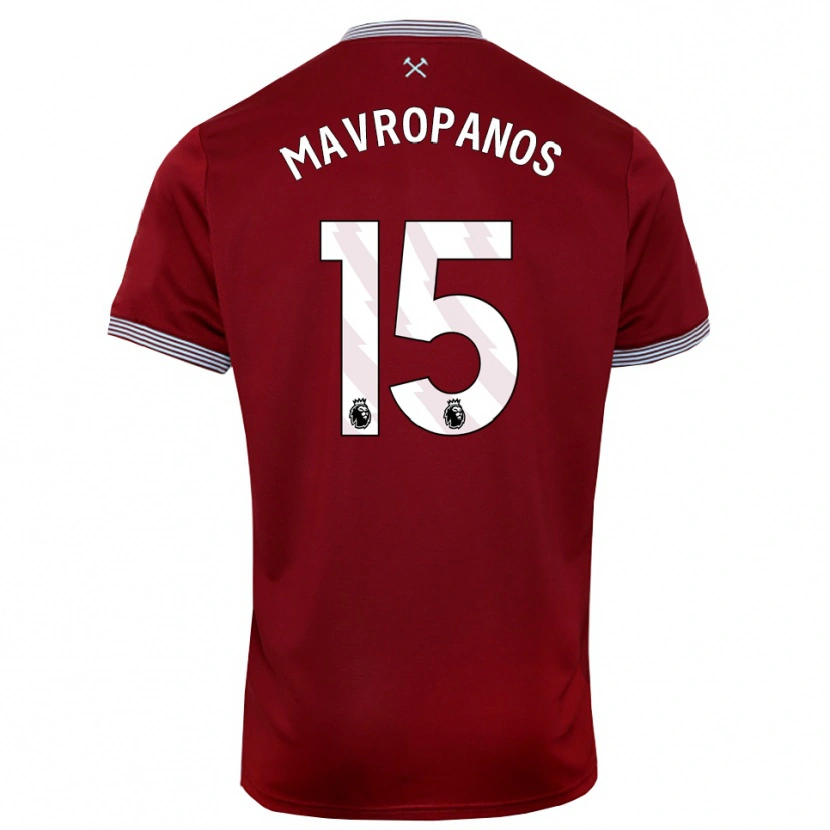 Danxen Criança Camisola Konstantinos Mavropanos #15 Borgonha Branco Principal 2025/26 Camisa