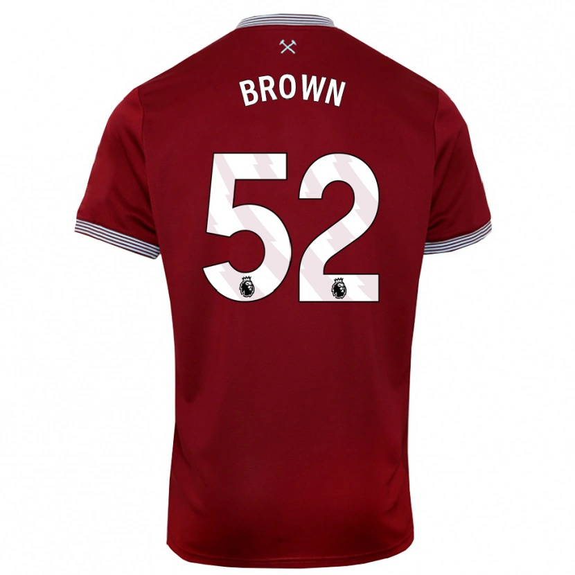 Danxen Criança Camisola Luis Brown #52 Borgonha Branco Principal 2025/26 Camisa
