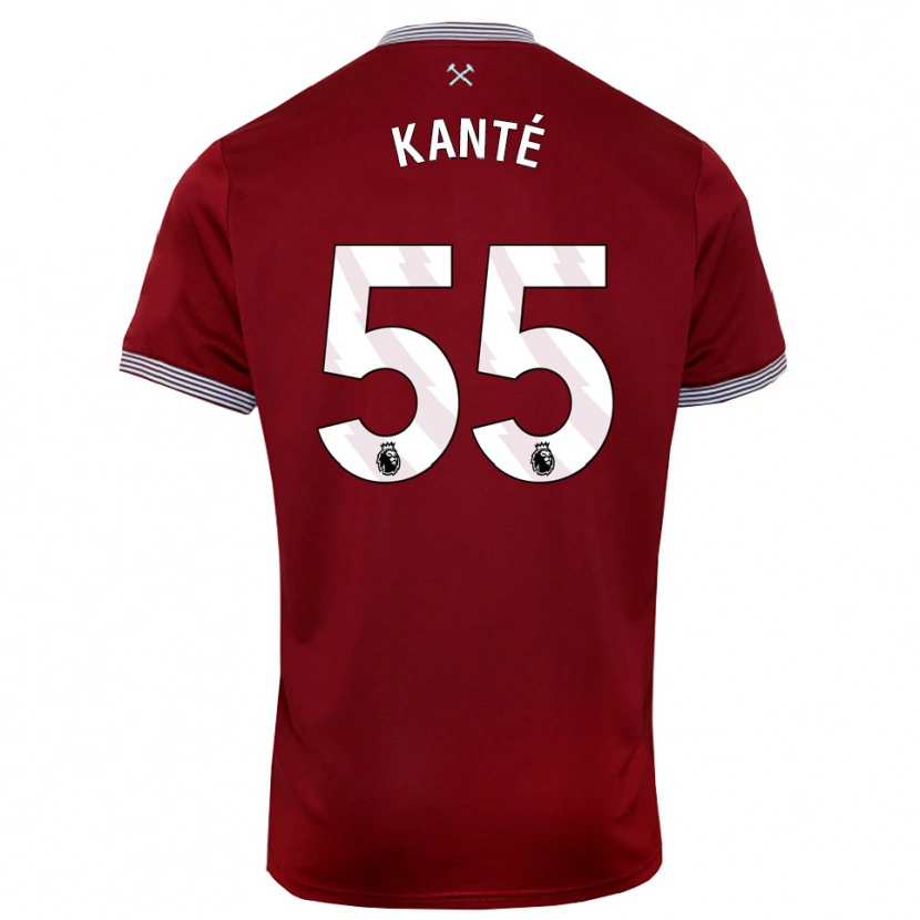 Danxen Criança Camisola Mohamadou Kanté #55 Borgonha Branco Principal 2025/26 Camisa