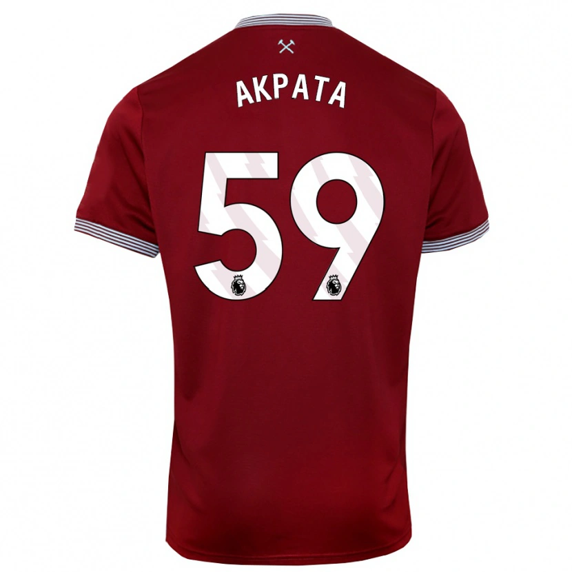 Danxen Criança Camisola Tyron Akpata #59 Borgonha Branco Principal 2025/26 Camisa