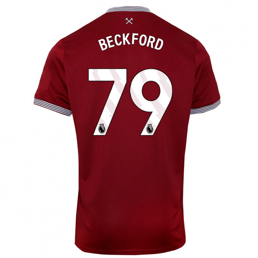 Danxen Criança Camisola Lewis Beckford #79 Borgonha Branco Principal 2025/26 Camisa