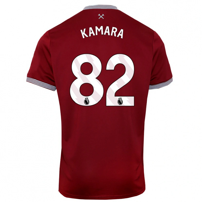 Danxen Criança Camisola Aaron Kamara #82 Borgonha Branco Principal 2025/26 Camisa