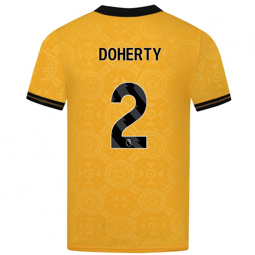 Danxen Criança Camisola Matt Doherty #2 Amarelo Preto Principal 2025/26 Camisa
