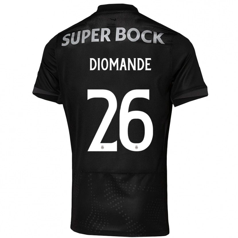 Danxen Criança Camisola Ousmane Diomande #26 Preto Branco Alternativa 2025/26 Camisa