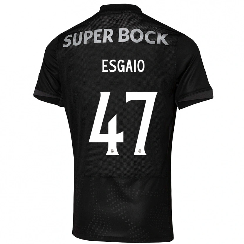 Danxen Criança Camisola Ricardo Esgaio #47 Preto Branco Alternativa 2025/26 Camisa