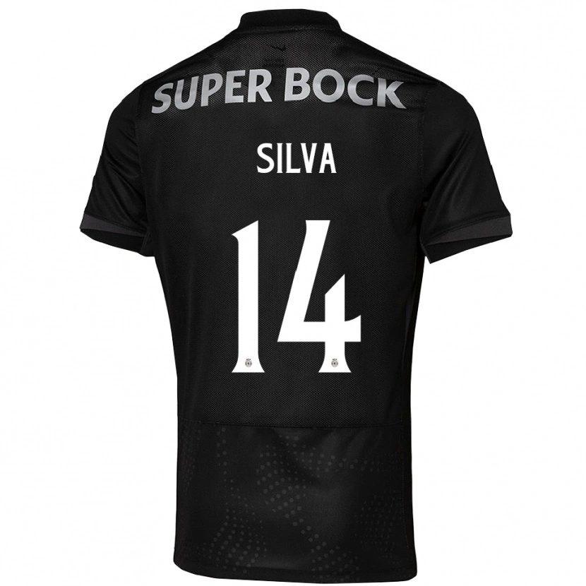 Danxen Criança Camisola Guilherme Silva #14 Preto Branco Alternativa 2025/26 Camisa