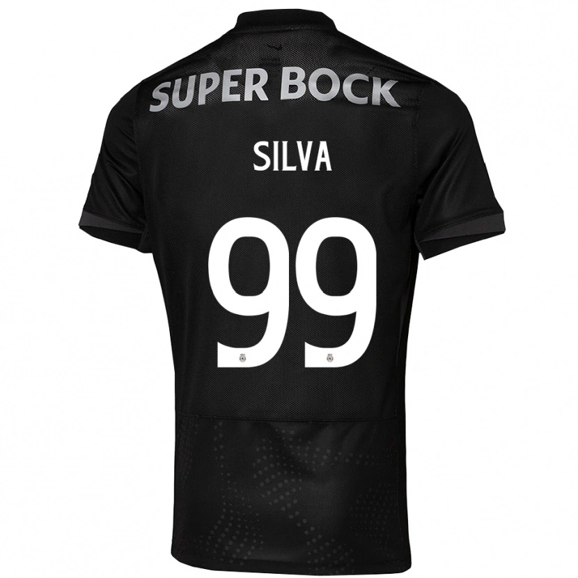 Danxen Criança Camisola Francisco Silva #99 Preto Branco Alternativa 2025/26 Camisa