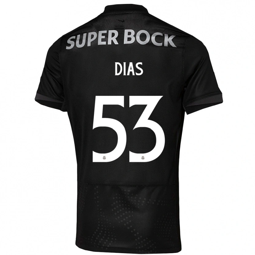 Danxen Criança Camisola Rodrigo Dias #53 Preto Branco Alternativa 2025/26 Camisa