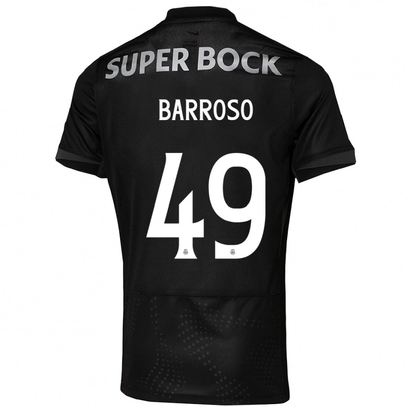 Danxen Criança Camisola Leonardo Barroso #49 Preto Branco Alternativa 2025/26 Camisa