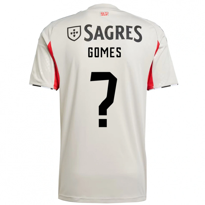 Danxen Criança Camisola Martim Gomes #0 Branco Sujo Vermelho Alternativa 2025/26 Camisa