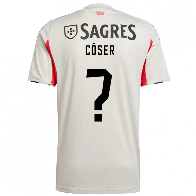 Danxen Criança Camisola Tiago Cóser #0 Branco Sujo Vermelho Alternativa 2025/26 Camisa