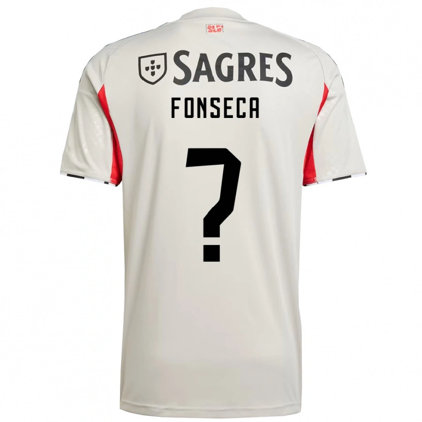 Danxen Criança Camisola Benjamim Fonseca #0 Branco Sujo Vermelho Alternativa 2025/26 Camisa