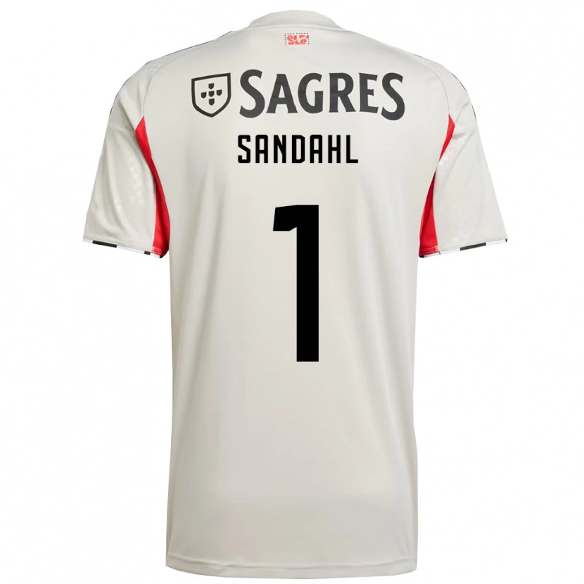 Danxen Criança Camisola Alexander Sandahl #1 Branco Sujo Vermelho Alternativa 2025/26 Camisa