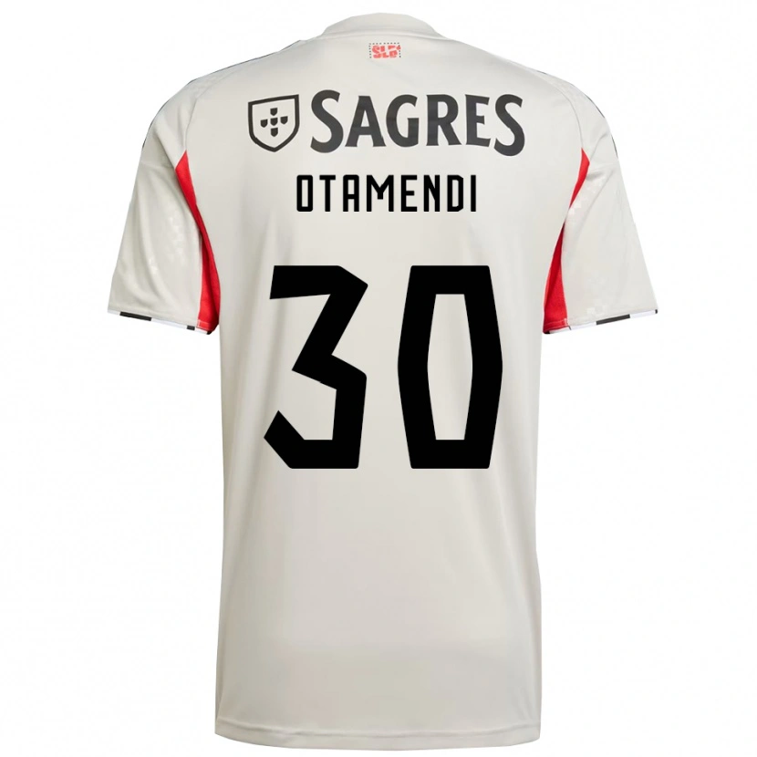 Danxen Criança Camisola Nicolás Otamendi #30 Branco Sujo Vermelho Alternativa 2025/26 Camisa