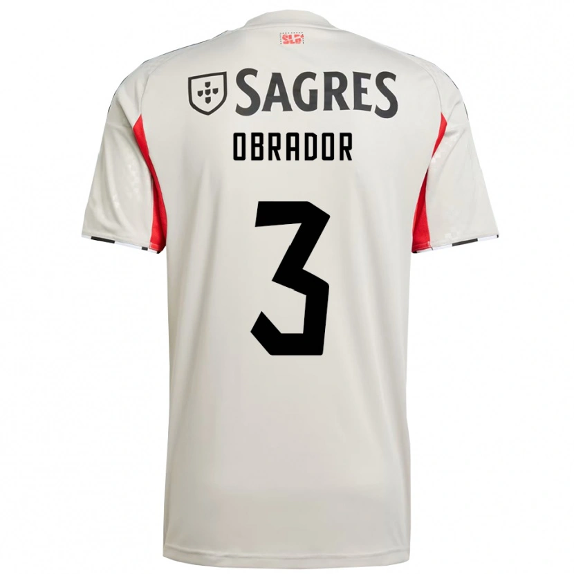 Danxen Criança Camisola Rafa Obrador #3 Branco Sujo Vermelho Alternativa 2025/26 Camisa
