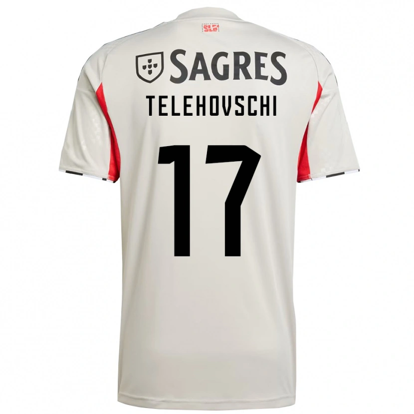 Danxen Criança Camisola Dinis Telehovschi #17 Branco Sujo Vermelho Alternativa 2025/26 Camisa