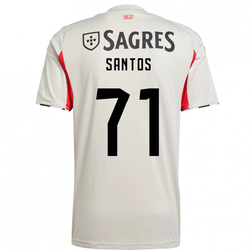 Danxen Criança Camisola Leandro Santos #71 Branco Sujo Vermelho Alternativa 2025/26 Camisa