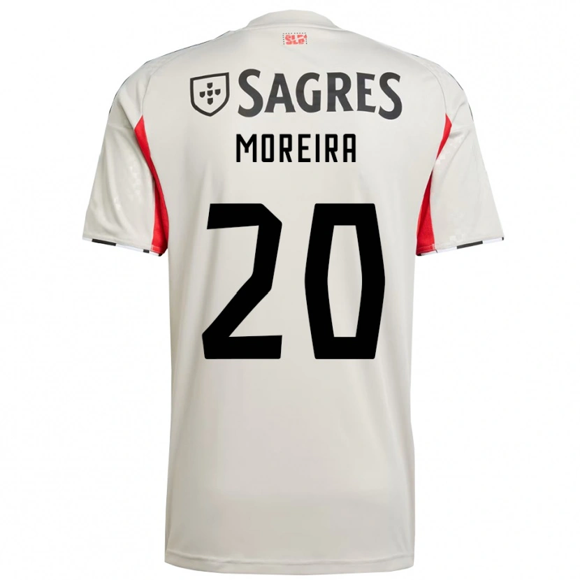 Danxen Criança Camisola André Moreira #20 Branco Sujo Vermelho Alternativa 2025/26 Camisa