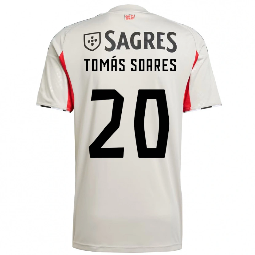 Danxen Criança Camisola Tomás Soares #20 Branco Sujo Vermelho Alternativa 2025/26 Camisa