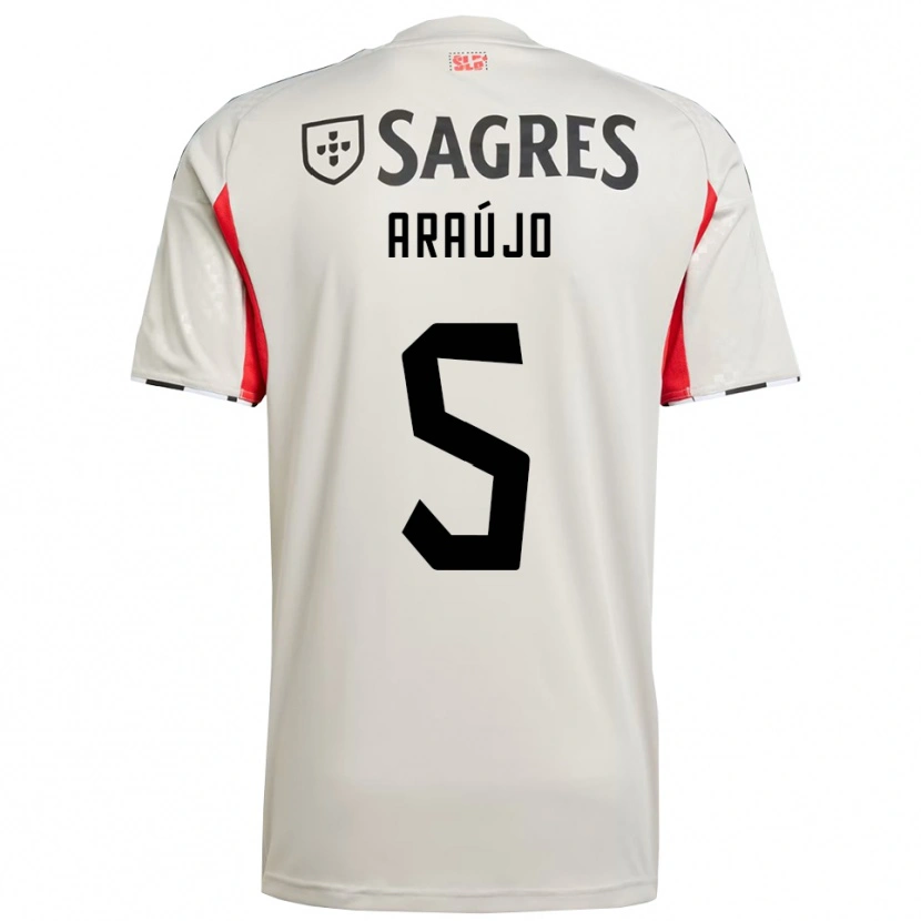 Danxen Criança Camisola Ismail Araújo #5 Branco Sujo Vermelho Alternativa 2025/26 Camisa