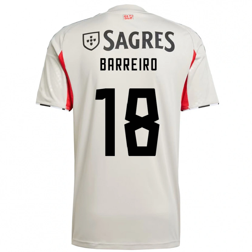 Danxen Criança Camisola Leandro Barreiro #18 Branco Sujo Vermelho Alternativa 2025/26 Camisa