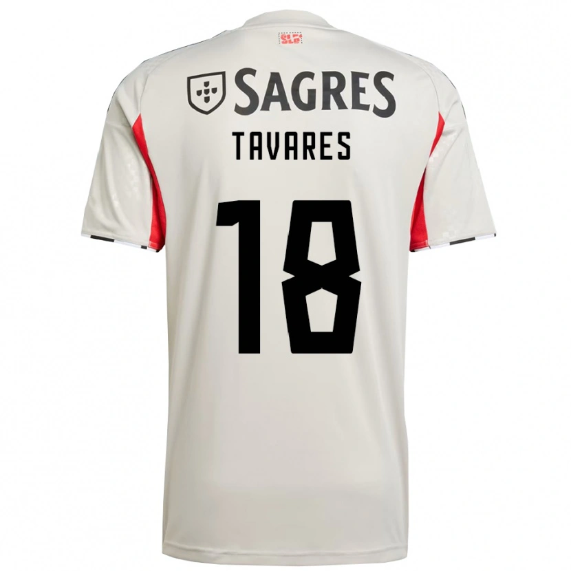 Danxen Criança Camisola Leonardo Tavares #18 Branco Sujo Vermelho Alternativa 2025/26 Camisa