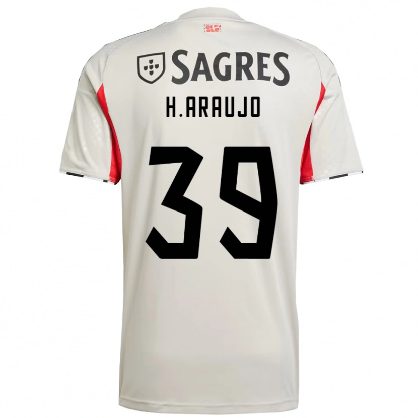 Danxen Criança Camisola Henrique Araújo #39 Branco Sujo Vermelho Alternativa 2025/26 Camisa