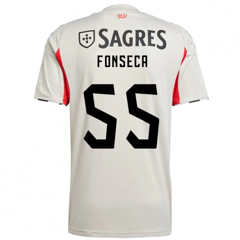 Danxen Criança Camisola João Fonseca #55 Branco Sujo Vermelho Alternativa 2025/26 Camisa