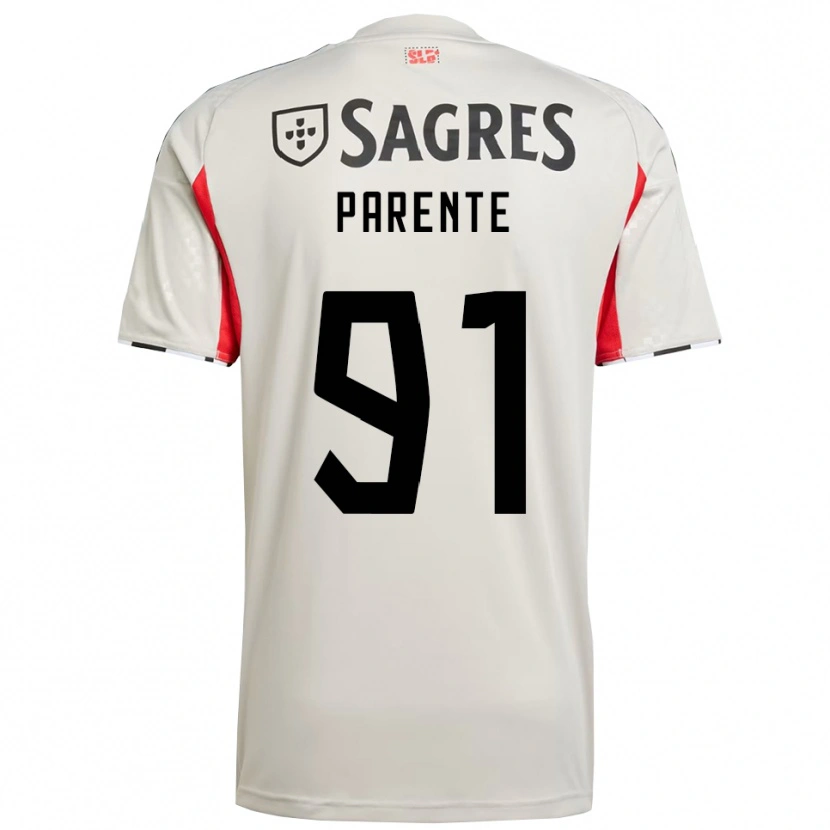 Danxen Criança Camisola Tiago Parente #91 Branco Sujo Vermelho Alternativa 2025/26 Camisa