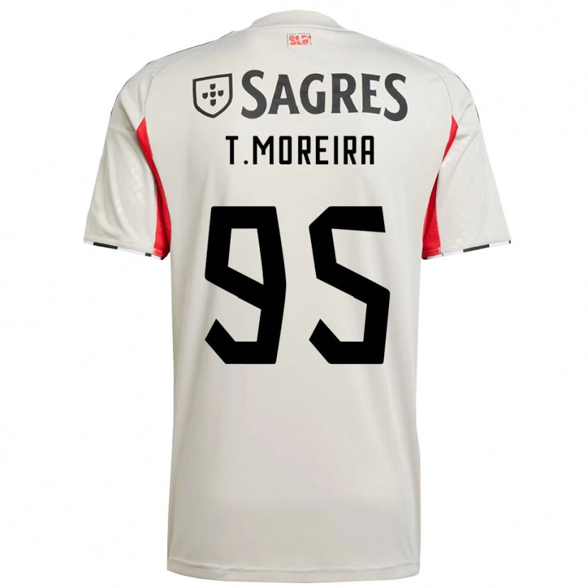 Danxen Criança Camisola Tomás Moreira #95 Branco Sujo Vermelho Alternativa 2025/26 Camisa