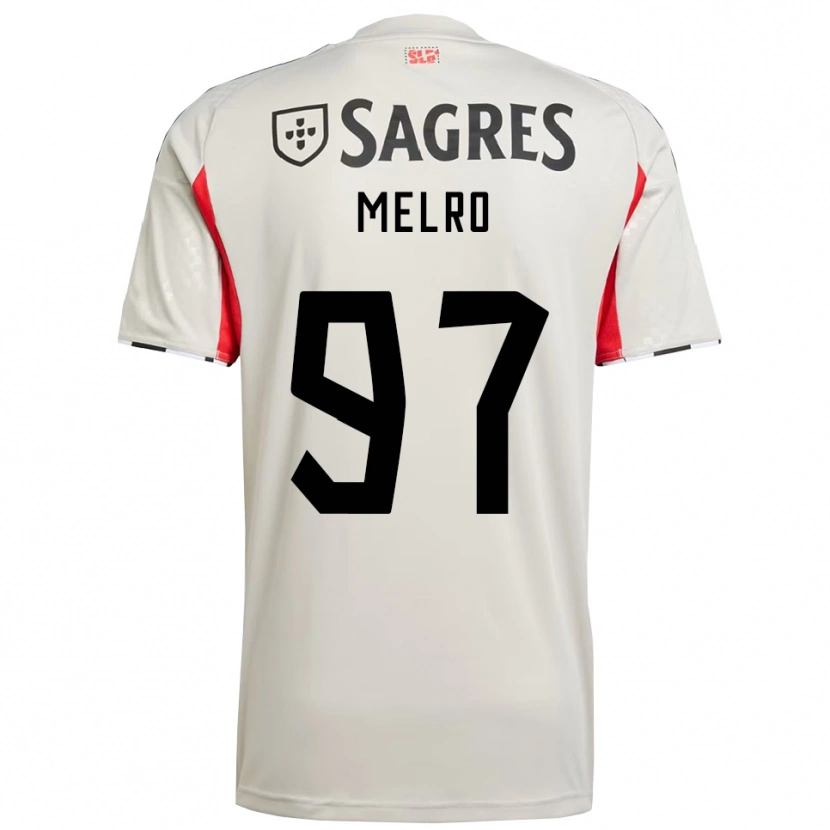 Danxen Criança Camisola José Melro #97 Branco Sujo Vermelho Alternativa 2025/26 Camisa