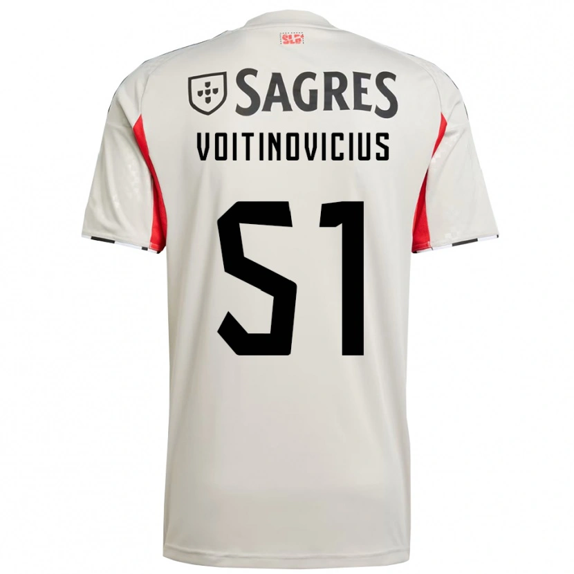 Danxen Criança Camisola Arnas Voitinovičius #51 Branco Sujo Vermelho Alternativa 2025/26 Camisa