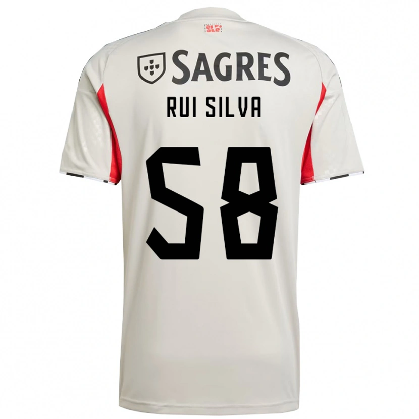 Danxen Criança Camisola Rui Silva #58 Branco Sujo Vermelho Alternativa 2025/26 Camisa