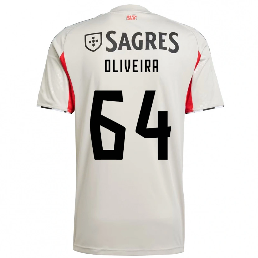 Danxen Criança Camisola Gonçalo Oliveira #64 Branco Sujo Vermelho Alternativa 2025/26 Camisa