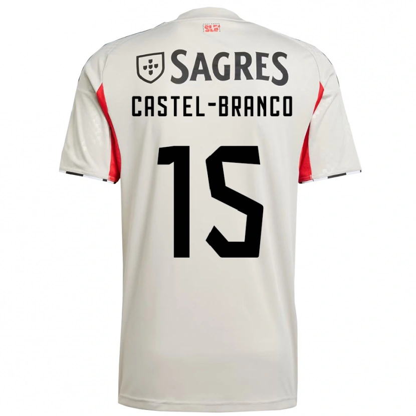 Danxen Criança Camisola Diego Castel Branco #15 Branco Sujo Vermelho Alternativa 2025/26 Camisa