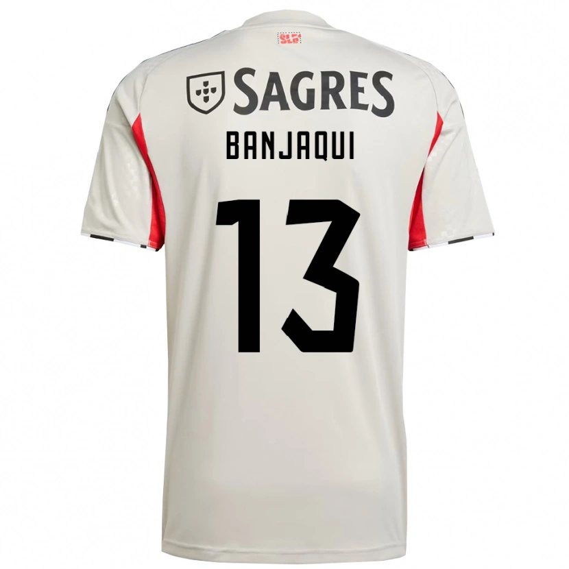 Danxen Criança Camisola Daniel Banjaqui #13 Branco Sujo Vermelho Alternativa 2025/26 Camisa