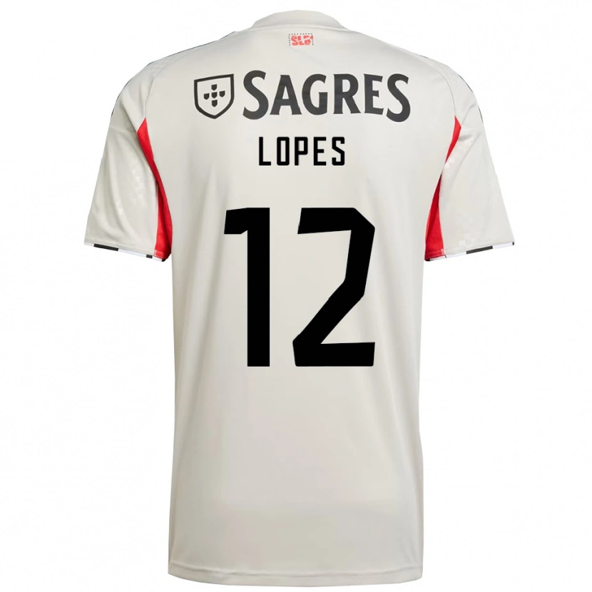 Danxen Criança Camisola Leonardo Lopes #12 Branco Sujo Vermelho Alternativa 2025/26 Camisa